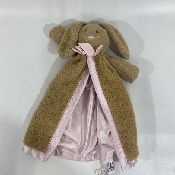 Scentsy BUDDY BABY Security Blanket Lovey 14" Bria Bunny Brown Tan Pink Satin - Picture 2 of 5